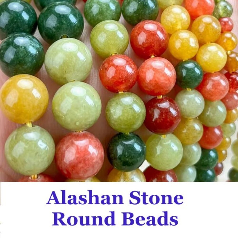 Alashan Stone Round Beads   15" Strand
